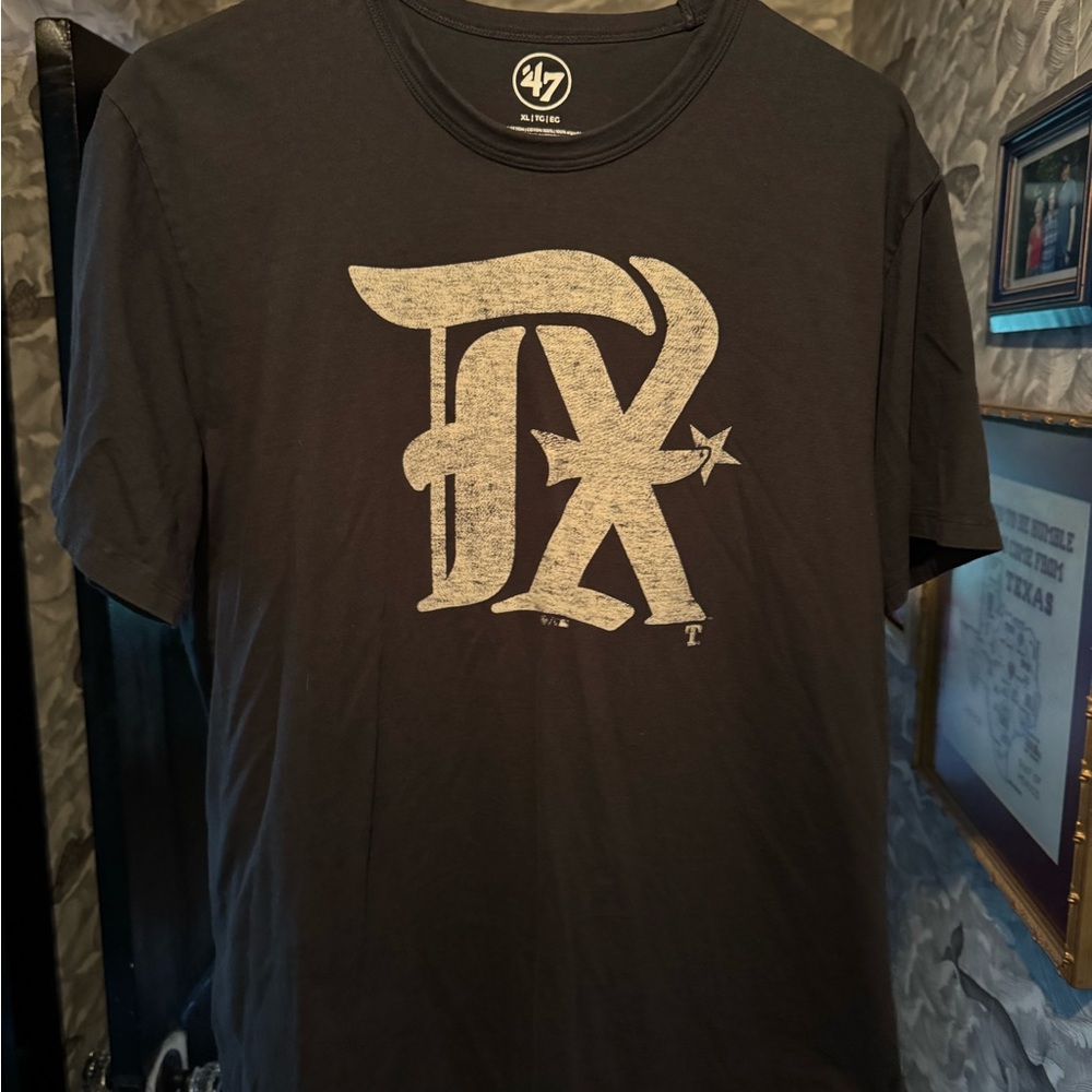 47 Black Short Sleeve Tee with Vintage Logo